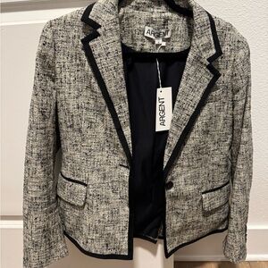Argent Women's Piped Blazer in Spring Tweed - Black and Gray - Size 8